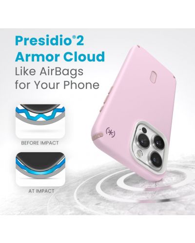 Калъф Speck - Presidio 2 Pro, iPhone 15 Pro Max, MagSafe ClickLock, Soft Lilac - 7