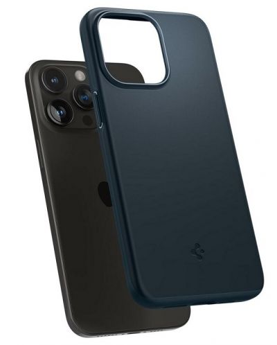 Калъф Spigen - Thin Fit, iPhone 15 Pro Max, Metal Slate - 3