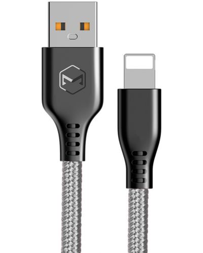 Кабел Xmart - Warrior, USB-A/Lightning, 1.2 m, сив - 1