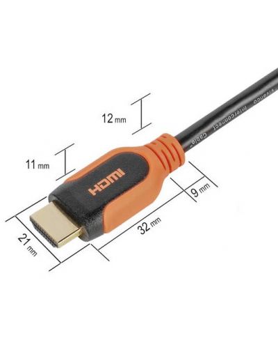 Кабел Vivanco - 42959, HDMI/HDMI с Ethernet, 2m, оранжев/черен - 3