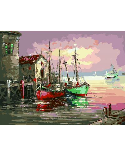 Комплект за рисуване по номера PaintBoy - Тихият пристан