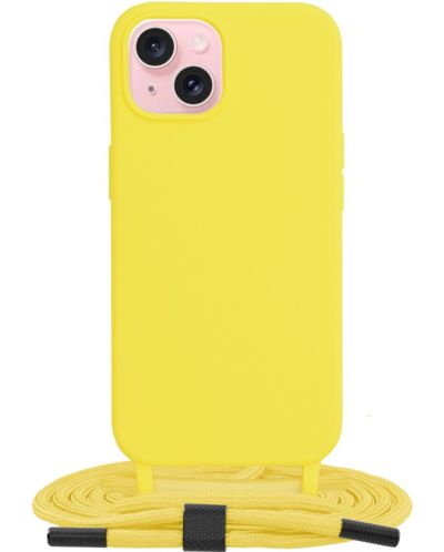 Калъф Techsuit - Crossbody Lanyard, iPhone 15, жълт - 1