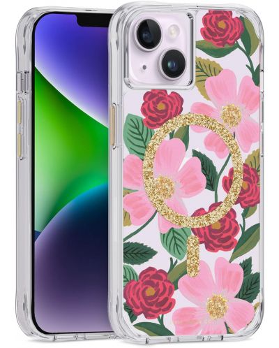 Калъф Case-Mate - Rifle Paper Rose Garden MagSafe, iPhone 14 Plus, многоцветен - 5