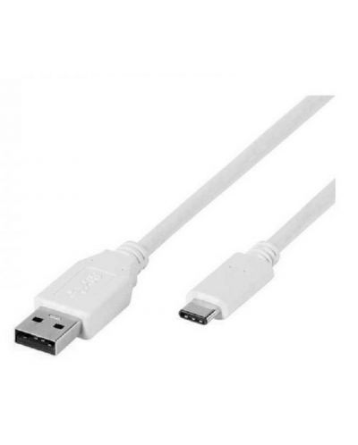 Кабел Vivanco - 39452, USB-A/USB-C, 1 m, бял - 1