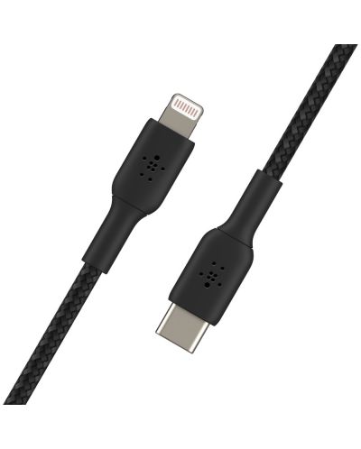 Кабел Belkin - CAA004bt1MBK, Lightning/USB-C, 1 m, черен - 2