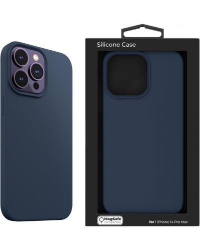 Калъф Next One - Silicon MagSafe, iPhone 14 Pro Max, син - 6