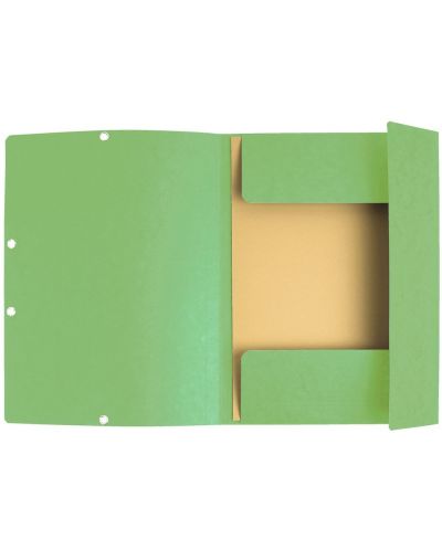 Картонена папка Exacompta - с ластик и 3 капака, светолозелена - 2