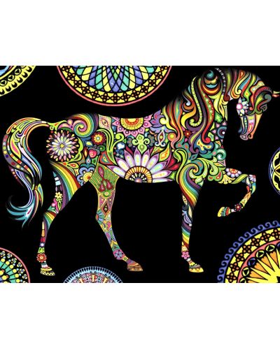 Картина за оцветяване ColorVelvet - Мандала, кон, 47 х 35 cm - 1