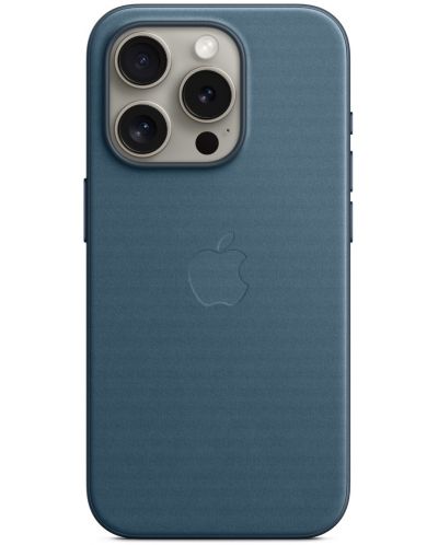Калъф Apple - FineWoven MagSafe, iPhone 15 Pro, Pacific Blue - 1