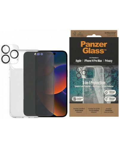Калъф и протектори PanzerGlass - Privacy 3-in-1 Protection, iPhone 14 Pro Max - 1