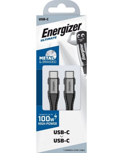 Кабел Energizer - C541CKBK, USB-C/USB-C, 2 m, черен - 3