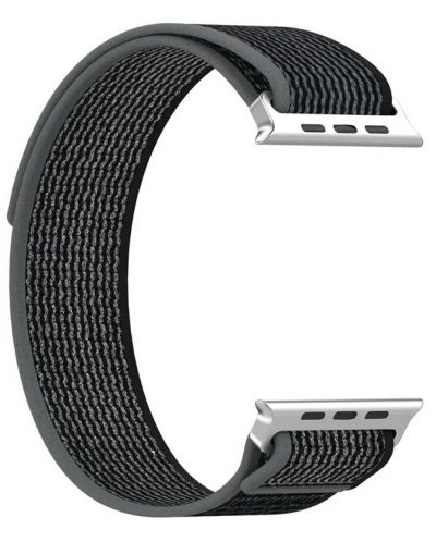 Каишка Techsuit - W039 Nylon, Apple Watch, 38/40/41 mm, сива/черна - 2