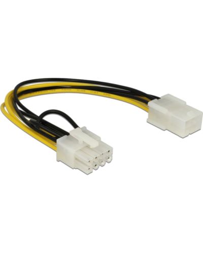 Кабел Delock - Power, 6 pin F/PCI Express 8 pin M, 0.2 m, жълт/черен - 1