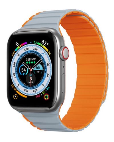 Каишка Dux Ducis - Magnetic LD, Apple Watch, 38/40/41 mm, сива/оранжева - 1