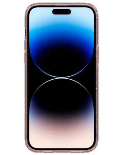 Калъф Spigen - Liquid Crystal Glitter, iPhone 14 Pro, Rose Quartz - 4