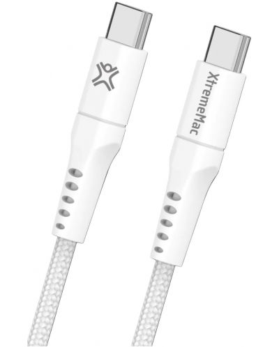 Кабел XtremeMac - Premium, USB-C/USB-C, 2.5 m, бял - 1