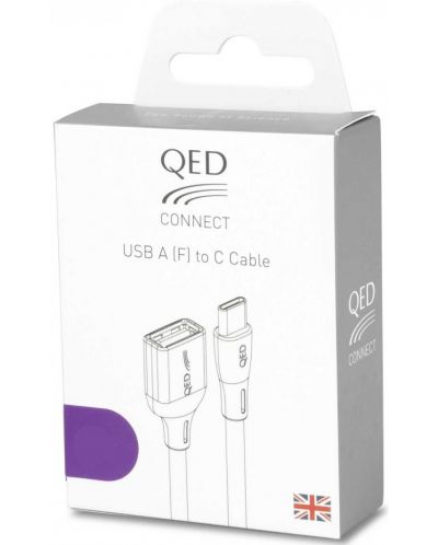 Кабел QED - Connect QE8194, USB-A/USB-C, 0.75m, черен - 3