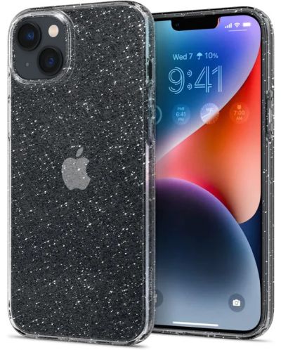 Калъф Spigen - Liquid Crystal Glitter, iPhone 14 Plus, Crystal Quartz - 7