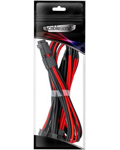 Кабел CableMod - Pro ModMesh 12VHPWR, 16-Pin/4x 8-Pin, черен/червен - 3