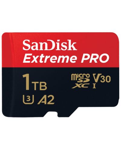 Карта памет SanDisk - Extreme PRO, 1TB, microSDXC, Class10 + адаптер - 3