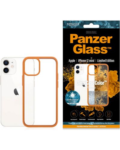 Калъф PanzerGlass - Clear, iPhone 12 mini, прозрачен/оранжев - 3