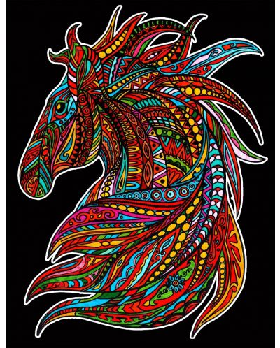 Картина за оцветяване ColorVelvet - Див кон, 47 х 35 cm - 1