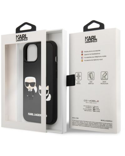 Калъф Karl Lagerfeld - Karl and Choupette, iPhone 14 Plus, черен - 6