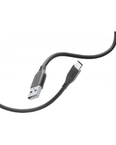 Кабел Cellularline - Soft, USB-A/USB-C, 1.2 m, черен - 2