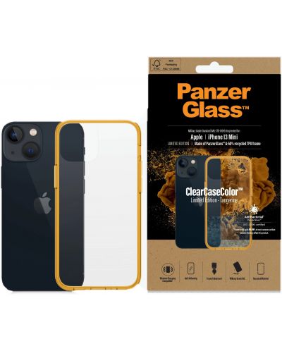 Калъф PanzerGlass - ClearCase, iPhone 13 mini, прозрачен/оранжев - 3