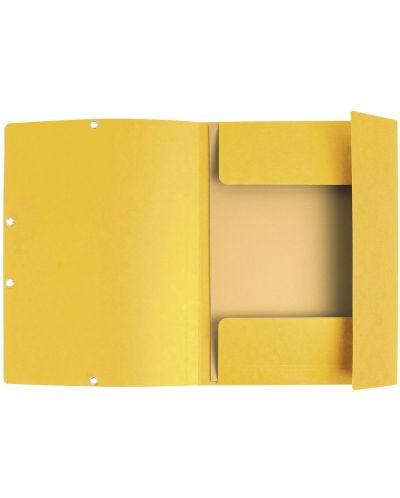 Картонена папка Exacompta - с ластик и 3 капака, жълта - 2