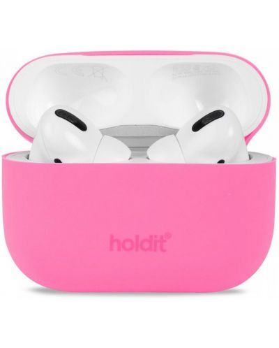 Калъф за слушалки Holdit - Silicone, AirPods Pro 1/2, розов - 1