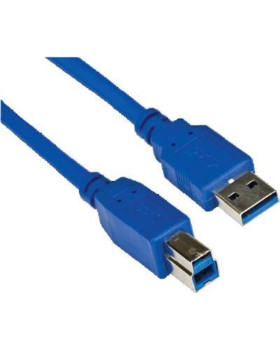 Кабел VCom - CU301, USB-A/USB-B, 1.8 m, син - 1