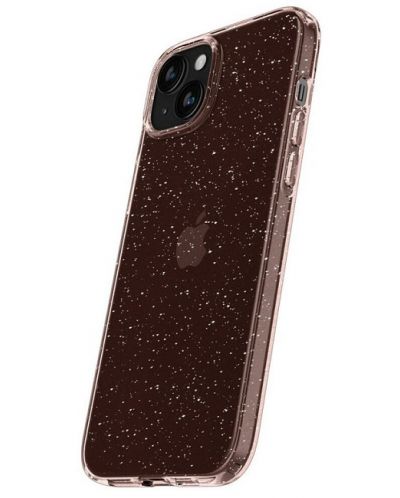 Калъф Spigen - Liquid Crystal Glitter, iPhone 15 Plus, Rose Quartz - 4