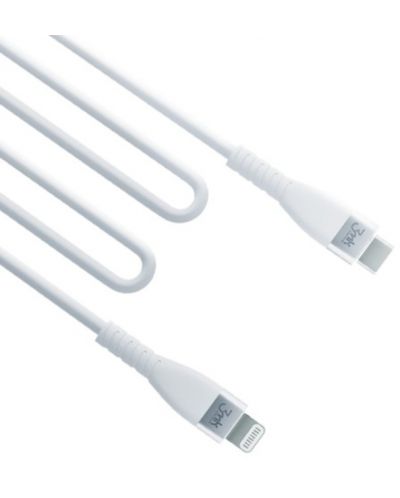 Кабел 3mk - Hyper Silicone, USB-C/Lightning, 1 m, бял - 3