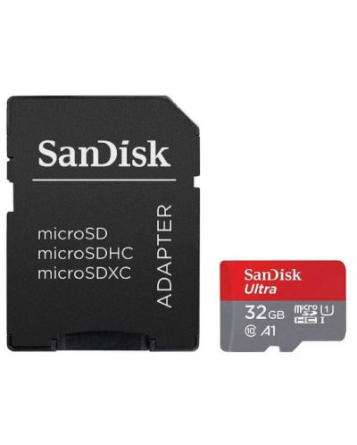 Карта памет SanDisk - Ultra, 32GB, microSDHC, UHS-I + адаптер - 1