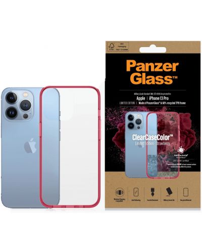 Калъф PanzerGlass - ClearCase, iPhone 13 Pro, прозрачен/червен - 3