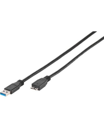 Кабел Vivanco - 45237, USB-A/Micro USB, 0.75 m, черен - 1