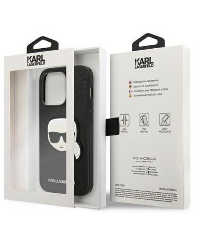 Калъф Karl Lagerfeld - Saffiano Karl Head, iPhone 14 Pro Max, черен - 8