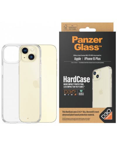 Калъф PanzerGlass - HardCase D3O, iPhone 15 Plus, прозрачен - 1