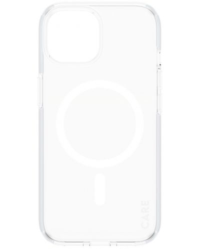 Калъф CARE - Flagship, iPhone 15, MagSafe White, прозрачен - 3