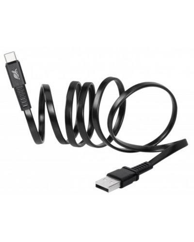 Кабел Rivacase - PS6002BK21, USB-C/USB-A, 2.1 m, черен - 3