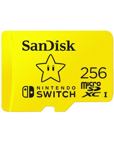 Карта памет SanDisk - 256GB, microSDXC, за Nintendo Switch, UHS-I - 1