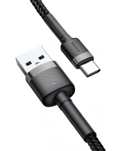 Кабел Baseus - CATKLF-BG1, USB-A/USB-C, 1 m, черен - 2
