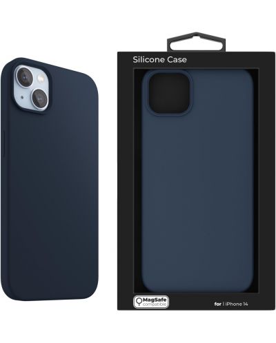 Калъф Next One - Silicon MagSafe, iPhone 14, син - 7
