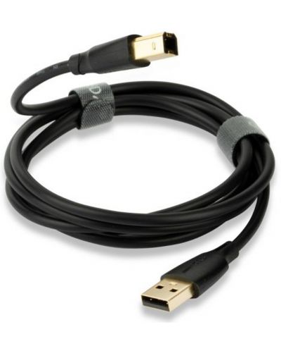 Кабел QED - Connect QE8214, USB/USB-B, 0.75 m, черен - 1