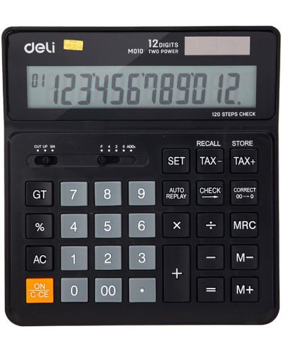 Калкулатор Deli Smart - EM01020, 12 dgt, черен - 1