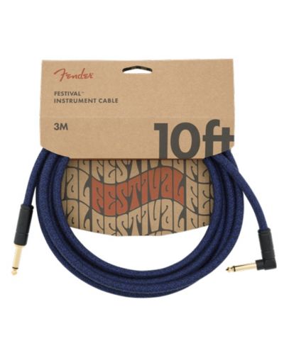 Кабел за китара Fender - Festival Hemp cable A/S, 3 m, син - 1