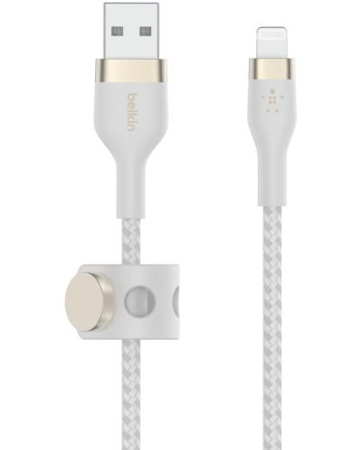 Кабел Belkin - Boost Charge, USB-A/Lightning, Braided silicone, 1 m, бял - 2