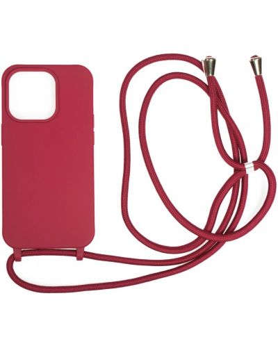 Калъф Mobile Origin - Lanyard, iPhone 14 Pro, Cherry - 1