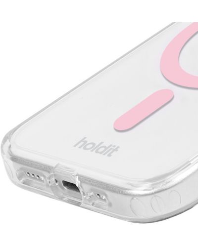 Калъф Holdit - MagSafe Case, iPhone 15 Pro, розов/прозрачен - 2